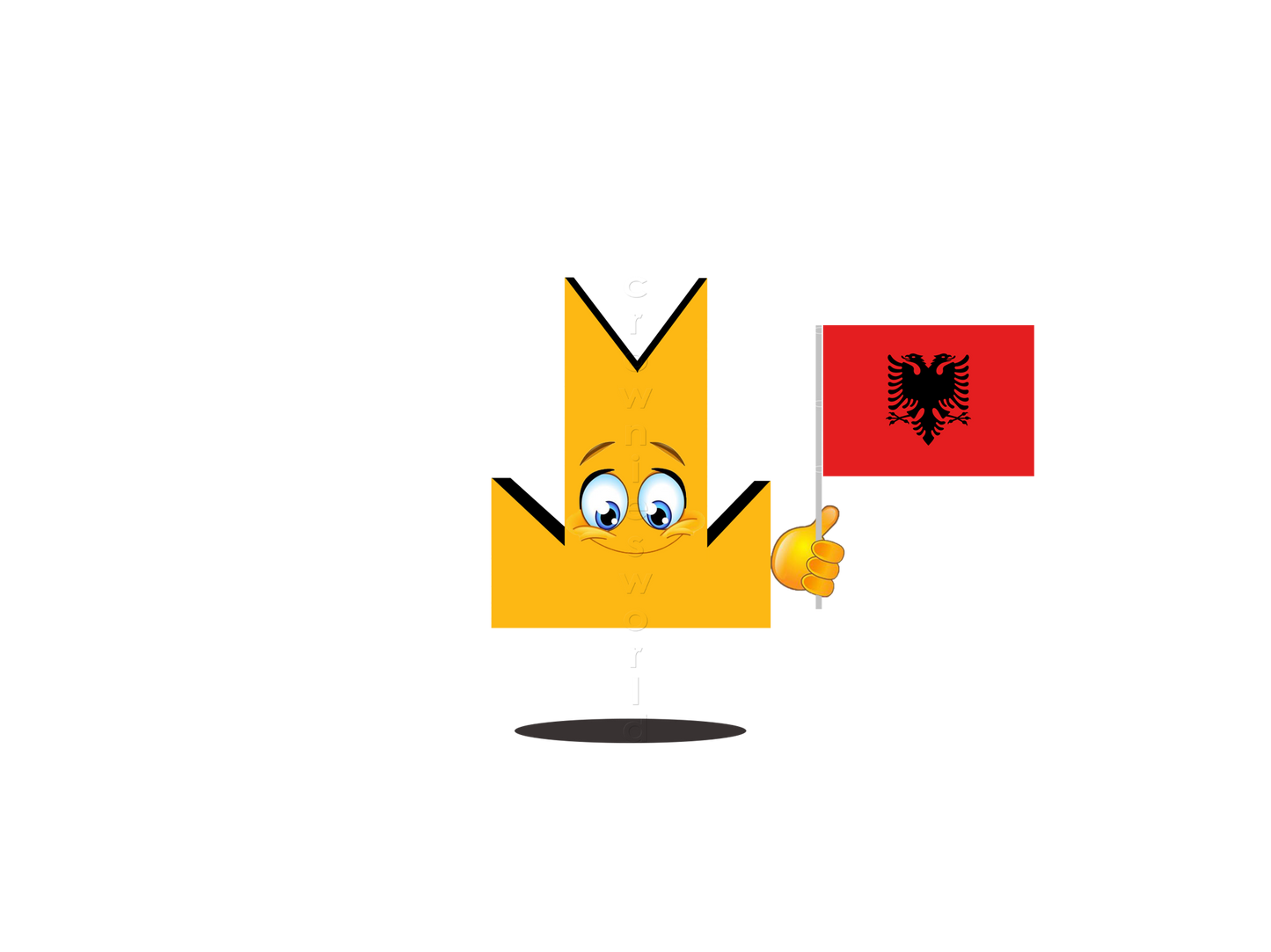 👑 Albania Flag - Crown Emoji Lens 🇦🇱