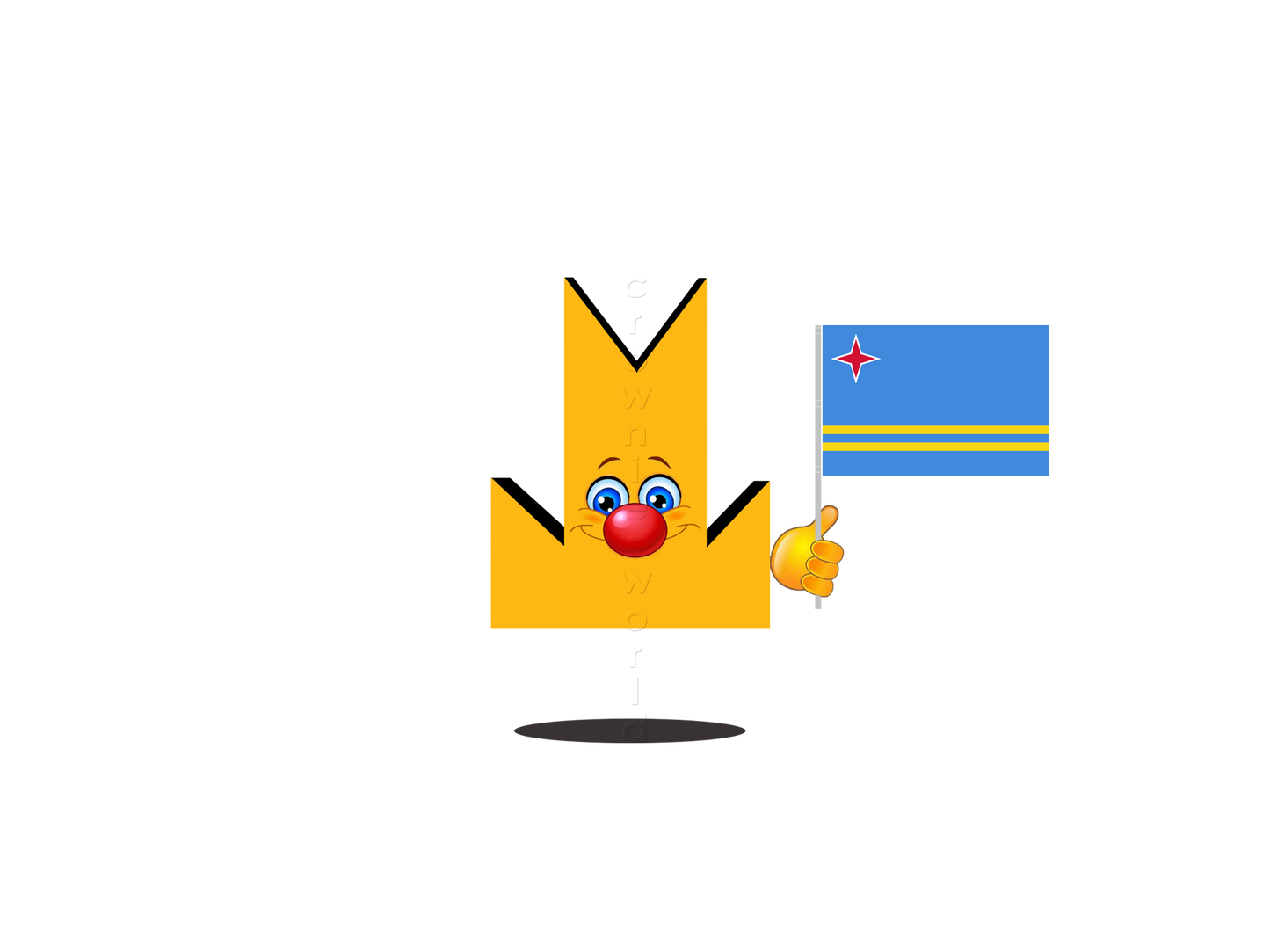 👑 Aruba Flag - Crown Emoji Lens 🇦🇼