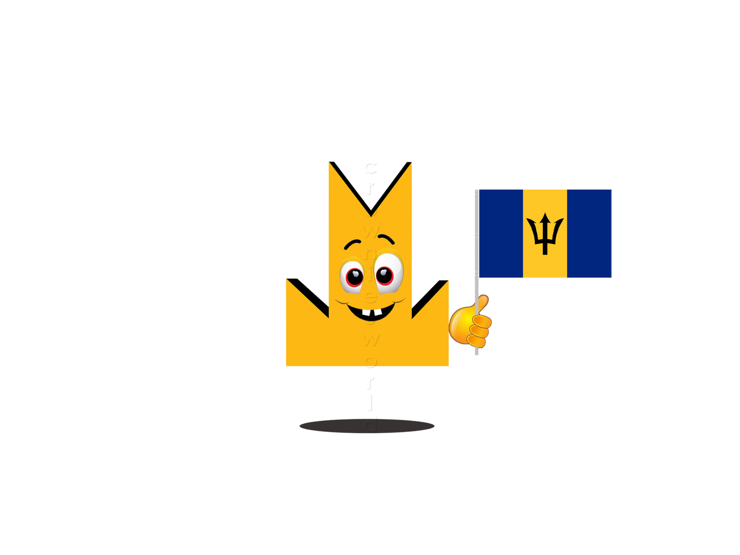 👑 Barbados Flag - Crown Emoji Lens 🇧🇧