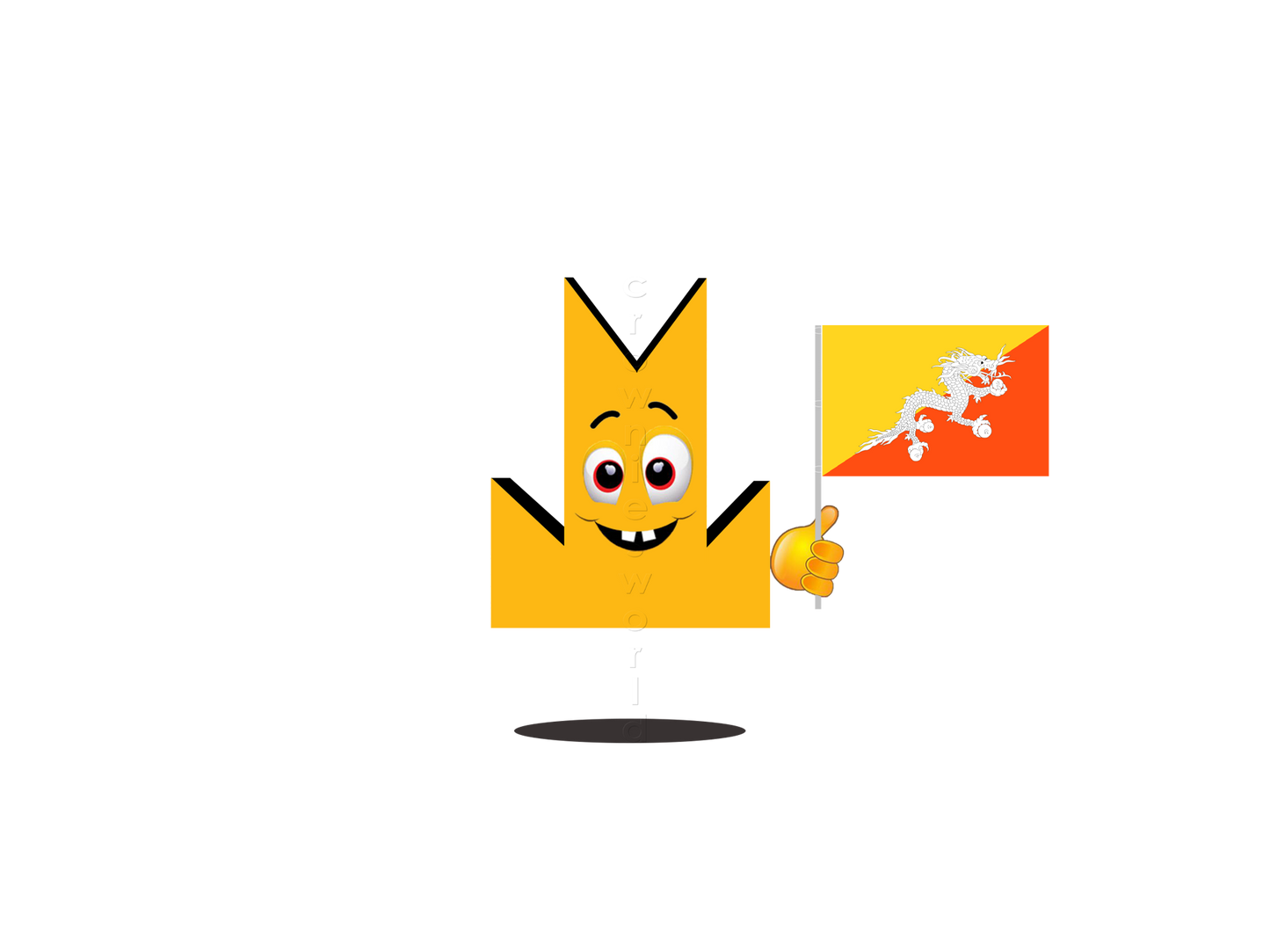 👑 Bhutan Flag - Crown Emoji Lens 🇧🇹