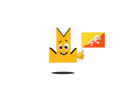 👑 Bhutan Flag - Crown Emoji Lens 🇧🇹