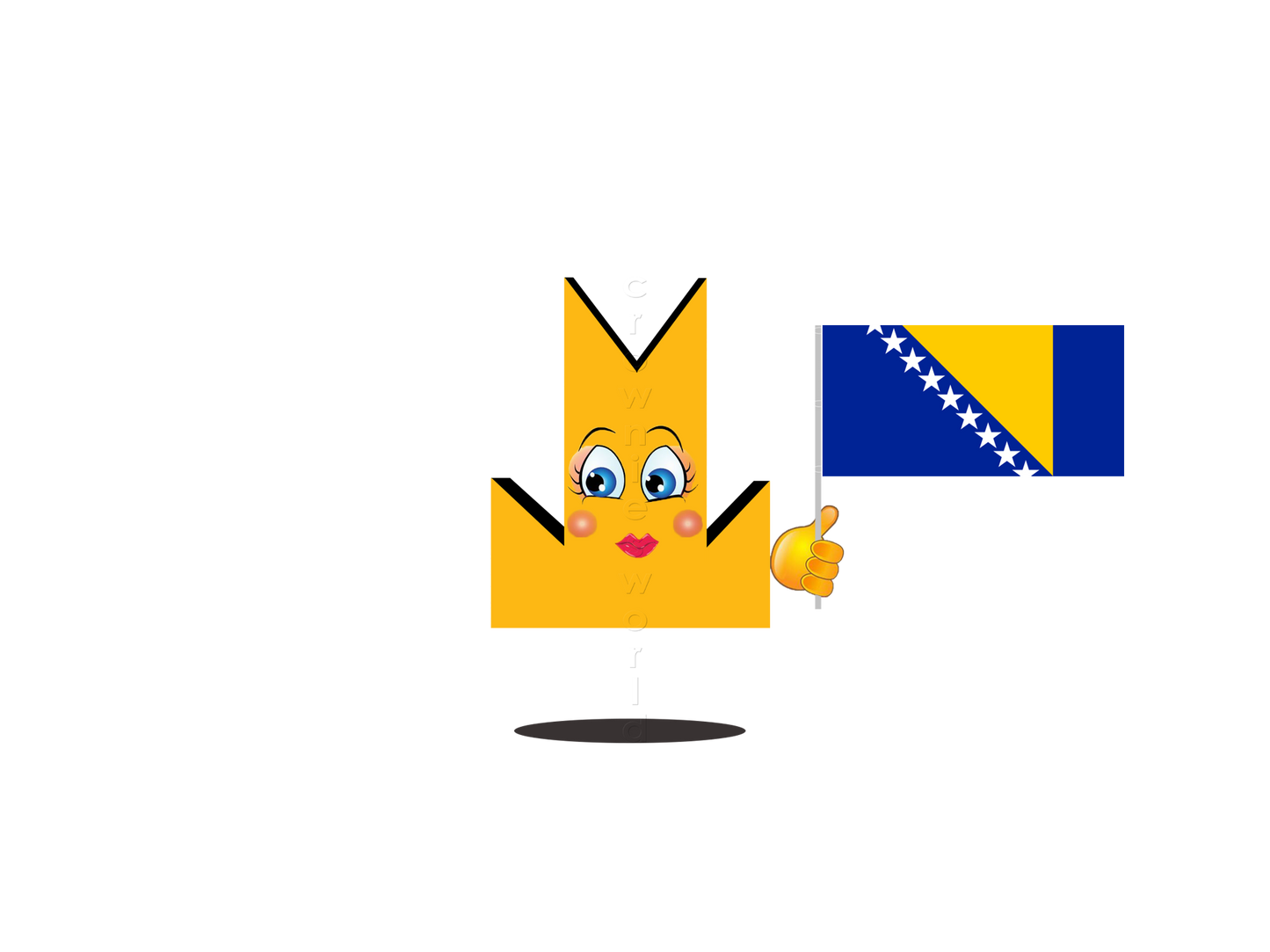 👑 Bosnia And Herzegovina Flag - Crown Emoji Lens 🇧🇦