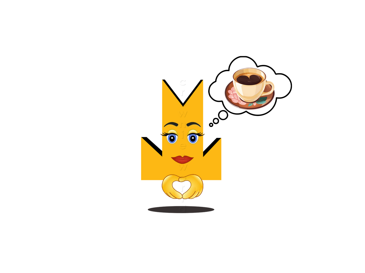 👑 Coffee Cup - Crown Emoji Lens ☕