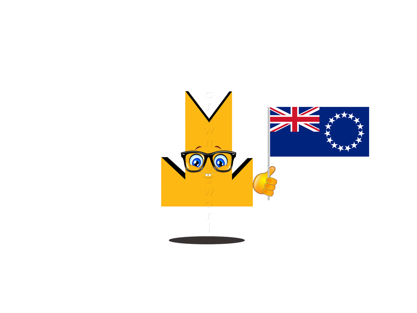 👑 Cook Islands Flag - Crown Emoji Lens 🇨🇰