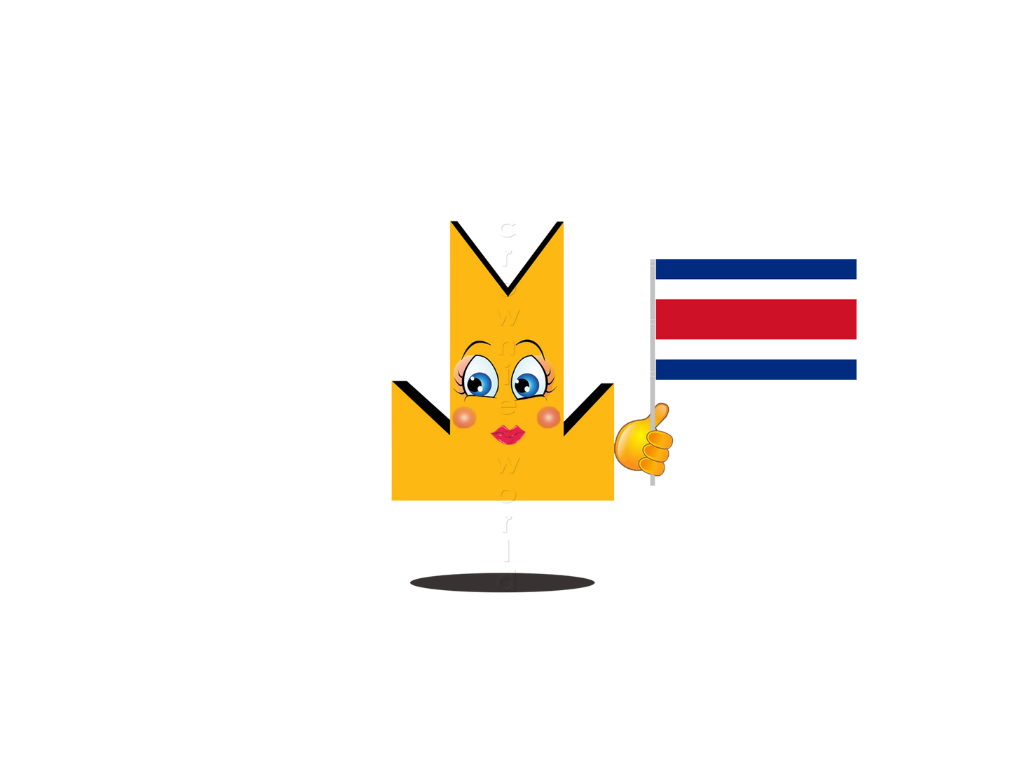 👑 Costa Rica Flag - Crown Emoji Lens 🇨🇷