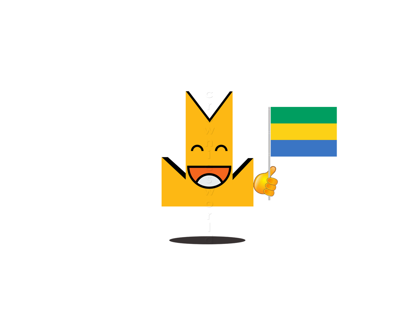 👑 Gabon Flag - Crown Emoji Lens 🇬🇦