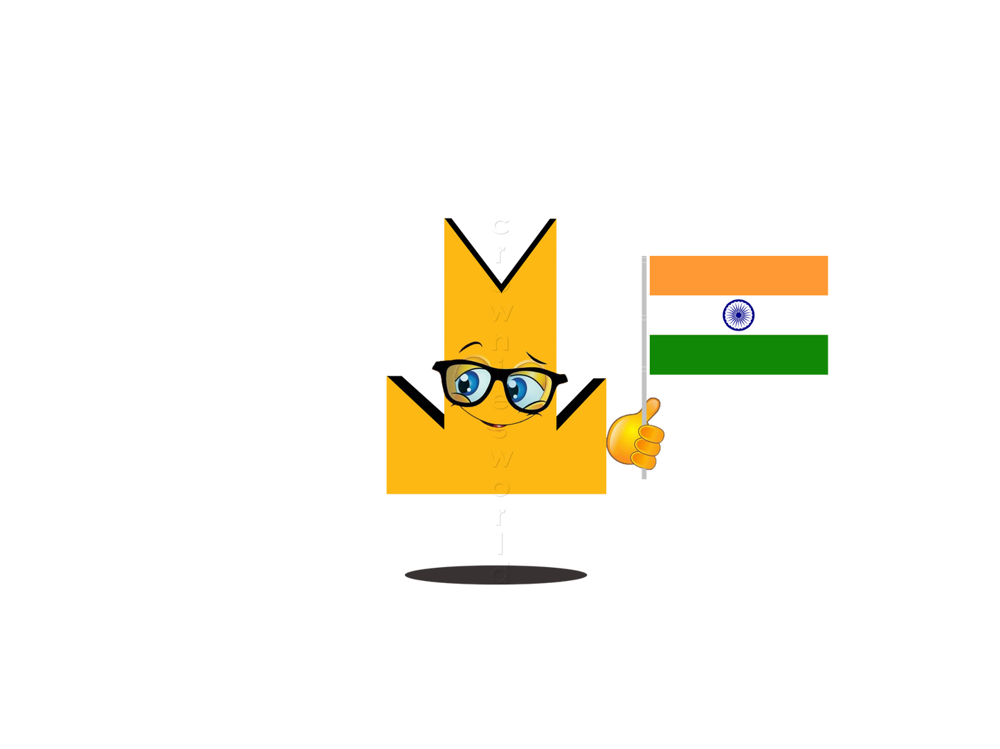 👑 India Flag - Crown Emoji Lens 🇮🇳