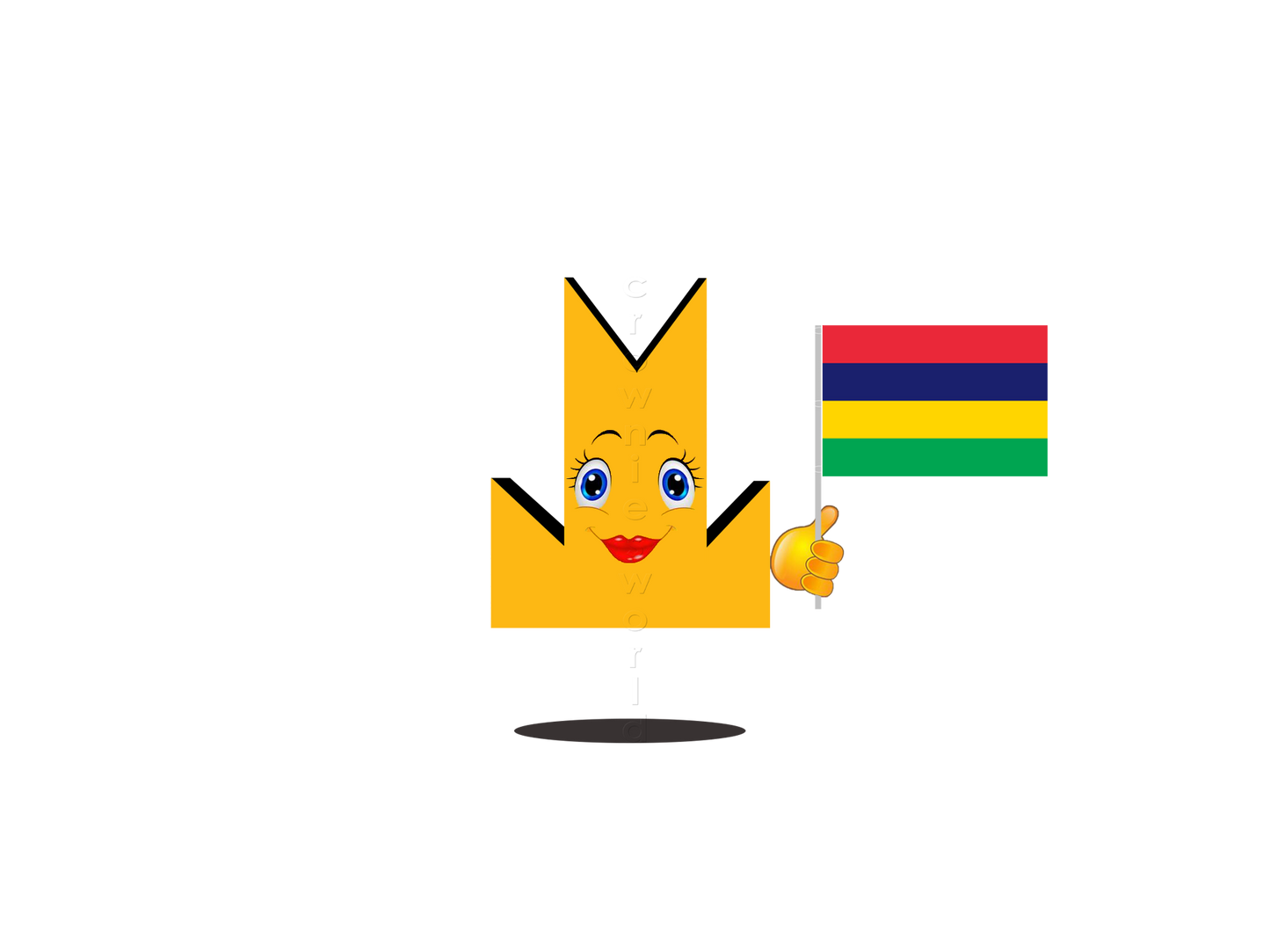 👑 Mauritius Flag - Crown Emoji Lens 🇲🇺