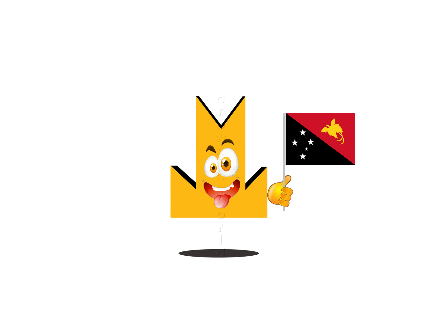 👑 Papua New Guinea Flag - Crown Emoji Lens 🇵🇬