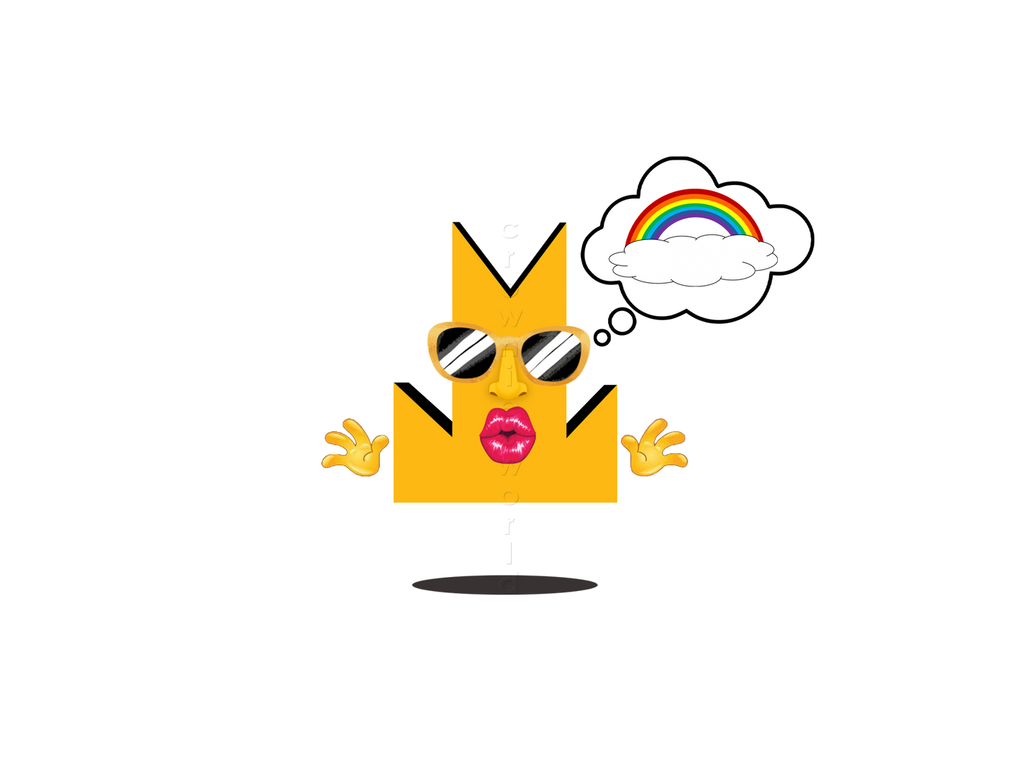 👑 Rainbow - Crown Emoji Lens 🌈