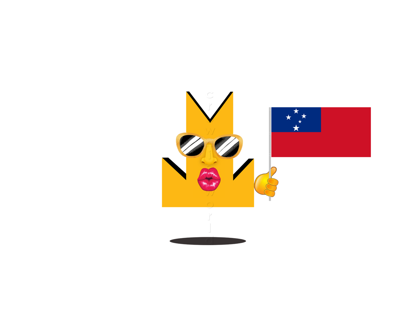 👑 Samoa Flag - Crown Emoji Lens 🇼🇸