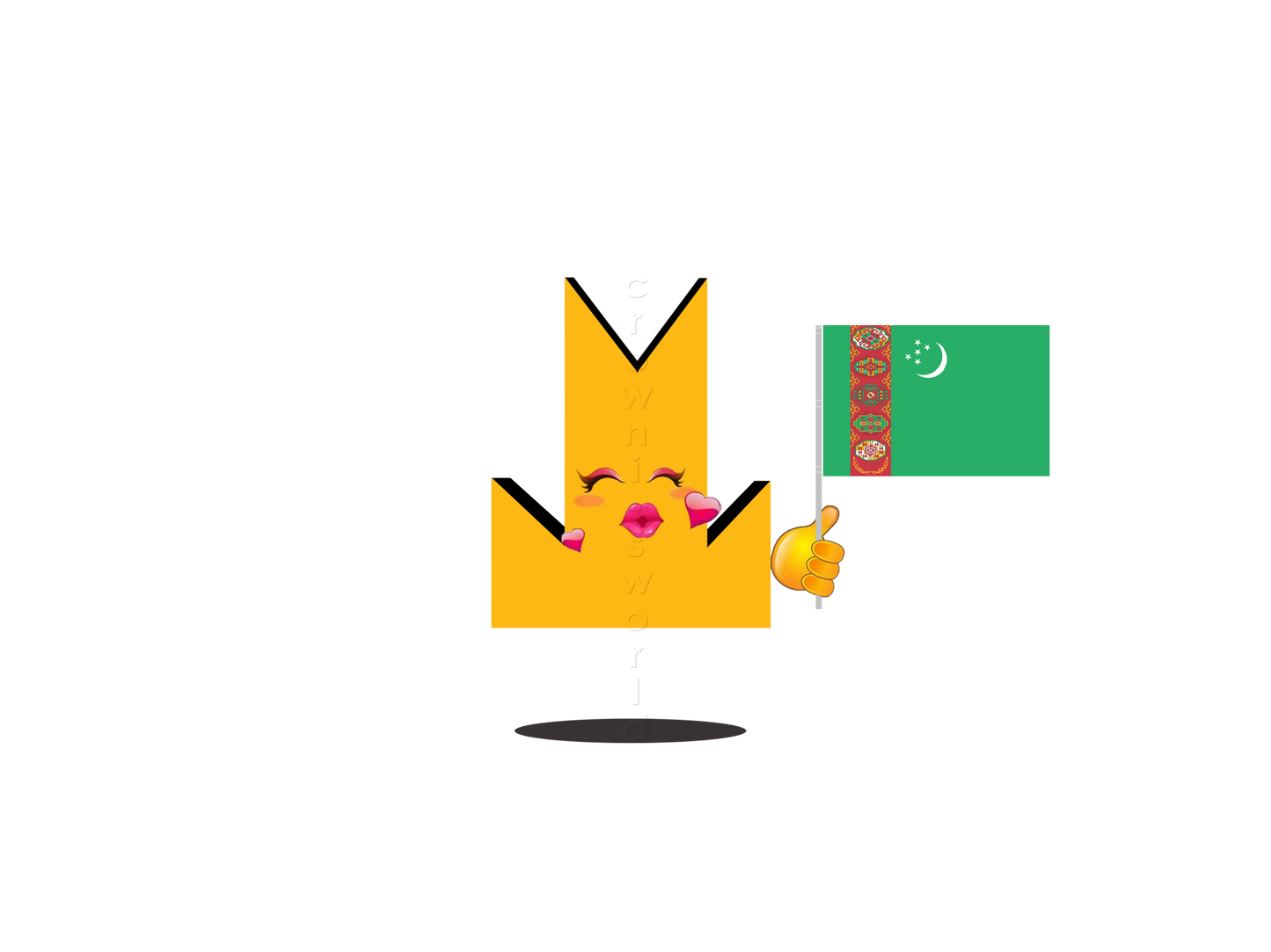 👑 Turkmenistan Flag - Crown Emoji Lens 🇹🇲