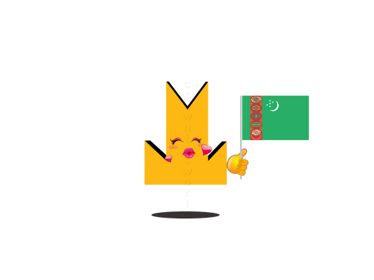 👑 Turkmenistan Flag - Crown Emoji Lens 🇹🇲