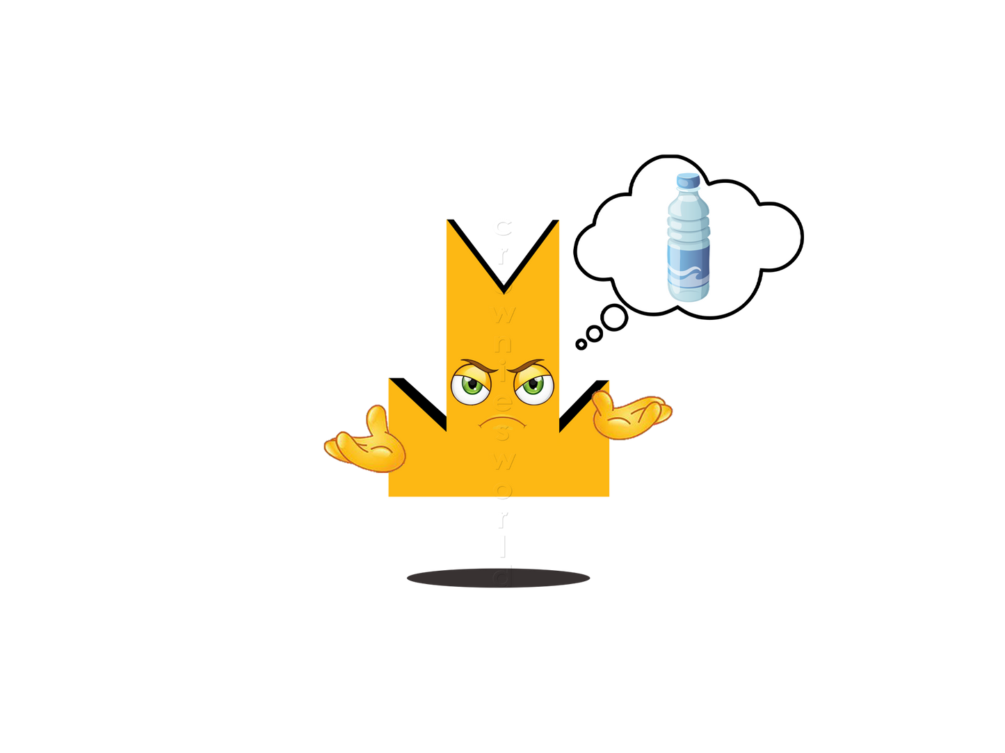 👑 Water Bottle - Crown Emoji Lens 💧