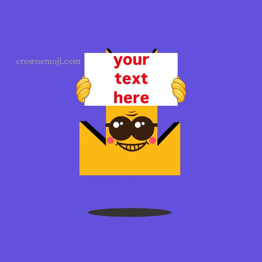 👑 Smiling Face With Sunglasses 2 - Crown Emoji Text 😎